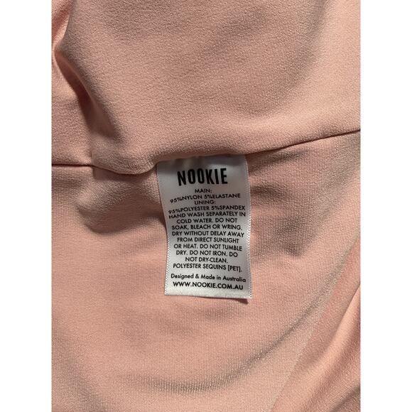 Nookie 'Supreme' Pink Sequin Embellished Cut Out Maxi Dress Size M - Picture 5 of 5